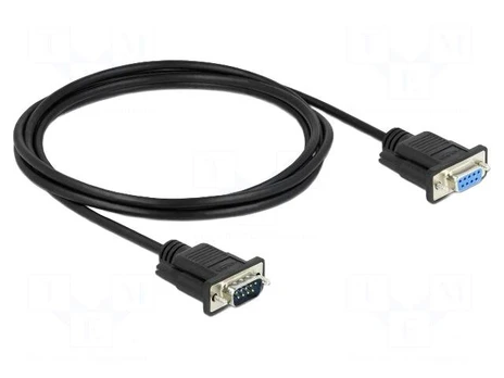 Cable | D-Sub 9pin socket,D-Sub 9pin plug | PVC | Len: 2m | black