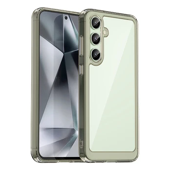 Hurtel silikoninis dėklas Outer Space Case su żelową ramką do Samsung Galaxy S24 FE - skaidrus-juoda