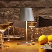 "Nuindie" mini LED įkraunama stalinė lempa, "Easy Connect", sidabrinė,