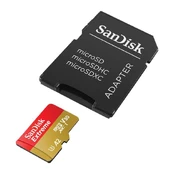 SanDisk Extreme Memory card microSDXC + Adapter 128 GB kaina
