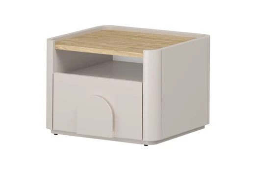 Night Stand Amilio - Cashmere / Oiled Oak / Cashmere Handles