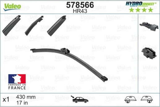 Galinis valytuvas Valeo HydroConnect HR43, 430 mm