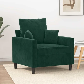 Sofa Krėslas, tamsiai žalios spalvos, 60cm, aksomas