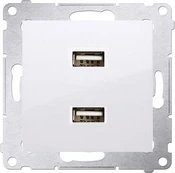 Kontakt-Simon Charger 2xUSB 2.1A 5V / DC sidabrinis kilimėlis (DC2USB.01 / 43)