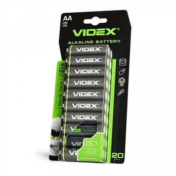 Baterijos AA VIDEX (20 vnt.) Alkaline, 1.5V, 2600mAh