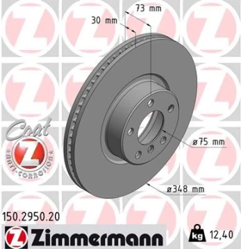 Stabdžių diskas ZIMMERMANN 150.2950.20