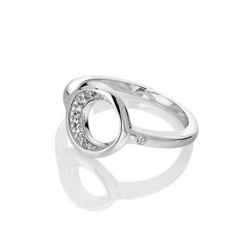 Hot Diamonds Elegantiškas sidabrinis žiedas su deimantu ir topazu Celestial DR232