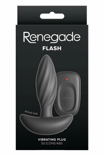 Renegade Flash Black - Vibrating Intimate Device, Remote, Rechargeable