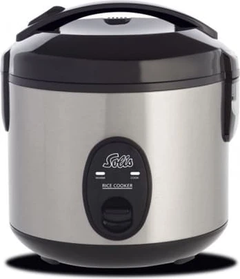 Garų puodas SOLIS Compact Rice Cooker Nerūdijantis plienas / juodas, 350 W, Functions Cooking and keep-warm function,