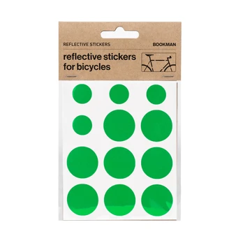 BOOKMAN Reflective Stickers for Bicycles, Žalias Dots