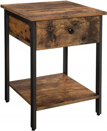 Songmics Naktinis staliukas retro vintage loft rustic