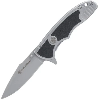 SMITH&WESSON Smith&Wesson – Sulankstomas peilis Drop Point Sidabrinis/Juodas