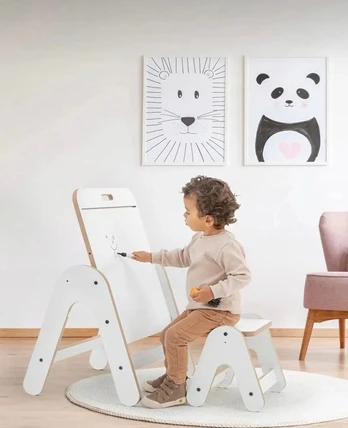3in1 Montessori Molbertas ir Vaikiškas stalas su kėdute