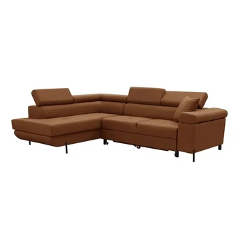 Kampinė sofa su miegojimo funkcija EDI, ruda