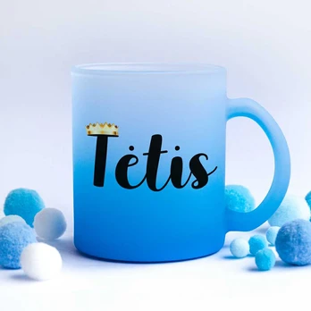 Stiklinis matinis puodelis "Tėtis"