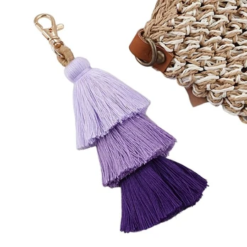 Bohemiškas kutų pakabukas iš nailono, Violetinė