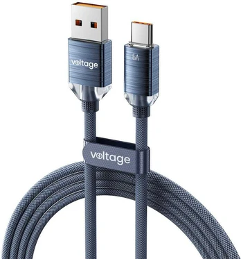 Kabelis USB-A / USB-C Voltage PureCrystal 66W 200cm mėlyna
