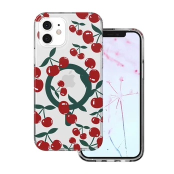 Dėklas Telforceone Cherry Mag case for iPhone 12 / 12 Pro 6,1' transparent
