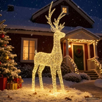 Kalėdinis LED elnio figūros apšvietimas 1000 LED Šilta balta