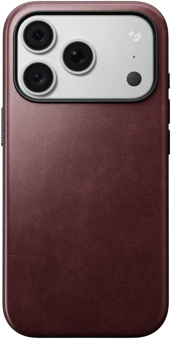 Burga Nomad Modern odinis dėklas, bordo (Horween) – iPhone 18 Pro/17 Pro
