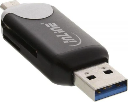 Skaitytuvas InLine USB 3.0 & Micro USB 2.0 dviguba sąsaja (66779C)