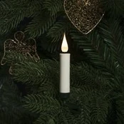 LED eglutės žvakės belaidės baltos, 3D, 12 vnt