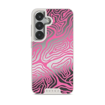 Pink Shores - Samsung Galaxy S25 Case, Elite Mirror Light (Magnetic) / Silver