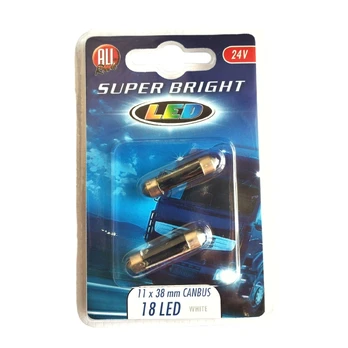 ALL RIDE lemputės 24V, 18 LED, 11 x 38 mm, 2 vnt.