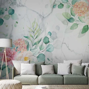 Artgeist Fototapetas - Flowery Marble