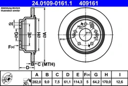 ATE 24.0109-0161.1 Brake Disc kaina