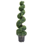 Dirbtinis buksmedis vazone, žalias, 117cm, spiralės formos kaina