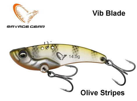 Savage Gear Blizgė VIB Blade Sinking Olive Stripes 8 g