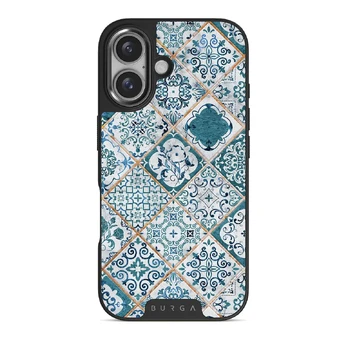 Tropical Oasis - Ornament iPhone 16 Plus Case, Elite Dark (MagSafe) / Gunmetal