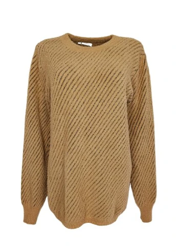 Moteriškas šiltas dryžuotas megztinis, L/XL