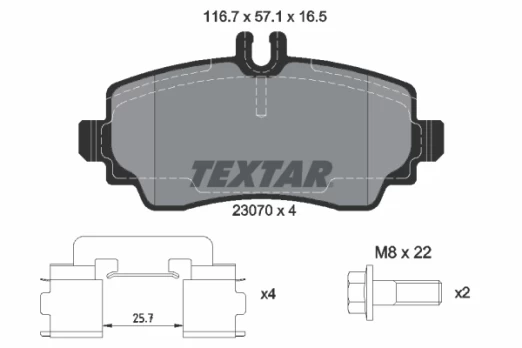 TEXTAR 2307004 Brake pad set