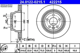 ATE 24.0122-0215.1 Brake Disc kaina