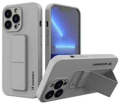 Nugarėlės dėklai Wozinsky Apple iPhone 13 Kickstand Case silicone case with stand Grey