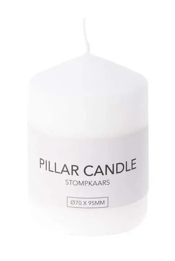 Candle pillar white 9x7cm