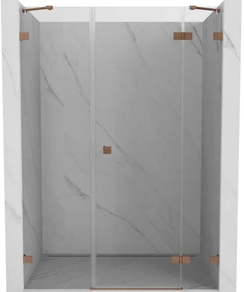 Dušo durys Mexen Lunar, dešininės, 125 cm, transparent/brushed copper