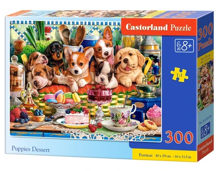 Puzzle 300 pieces Puppies Dessert