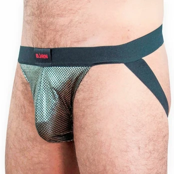 BURN 023 JOCK STUDIO 54 L - Premium Mesh Jockstrap, Shiny Details, Large