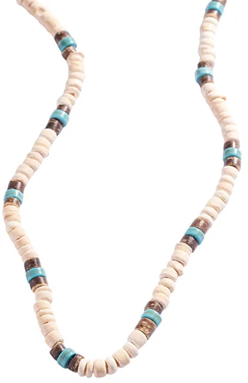 Marc Malone Men´s beaded pakabukas with turquoise MCGN5081