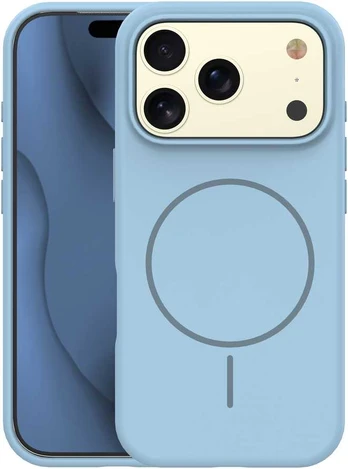 Dėklas Telforceone Silicone Thin Mag case for iPhone 17 Pro 6,3' light mėlynas