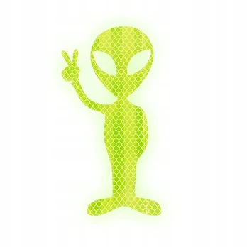 Atspindinti lipdukas "ufo" veikėjas, 15 cm