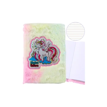 Lean Plush Fur Notebook Lined Notebook With Unicorn Colorful A5