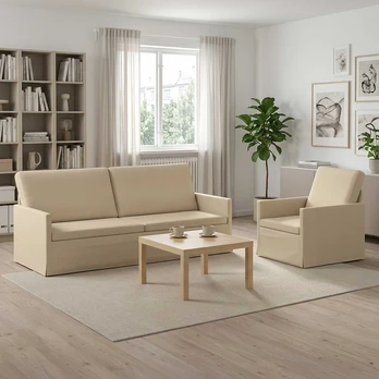 Sofa Sofos komplektas 2 vnt. Kreminė Audinys