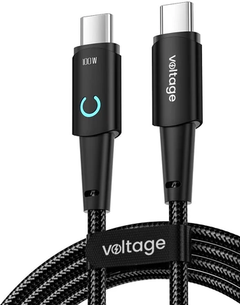 Kabelis USB-C / USB-C Voltage PowerAngle 100W PD 100cm juoda