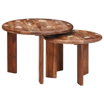 Sudediami kavos stalai 2 pcs Kieta mediena