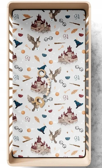 Paklodė su guma 120x60cm Harry Potter