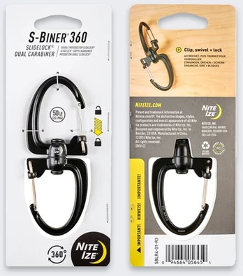 NiteIze Nite Ize SBiner 360 SlideLock 4 JUODA